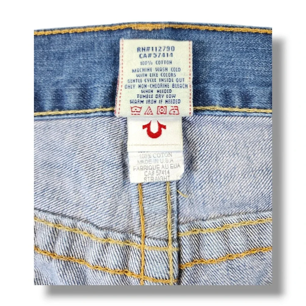 Vintage TRUE RELIGION Section STRAIGHT Size 42x28.5 Denim Jeans Made In‎ USA